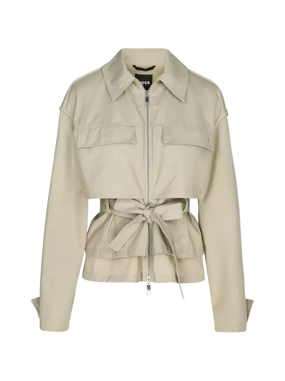 BOSS belted long-sleeve jacket - Toni neutri