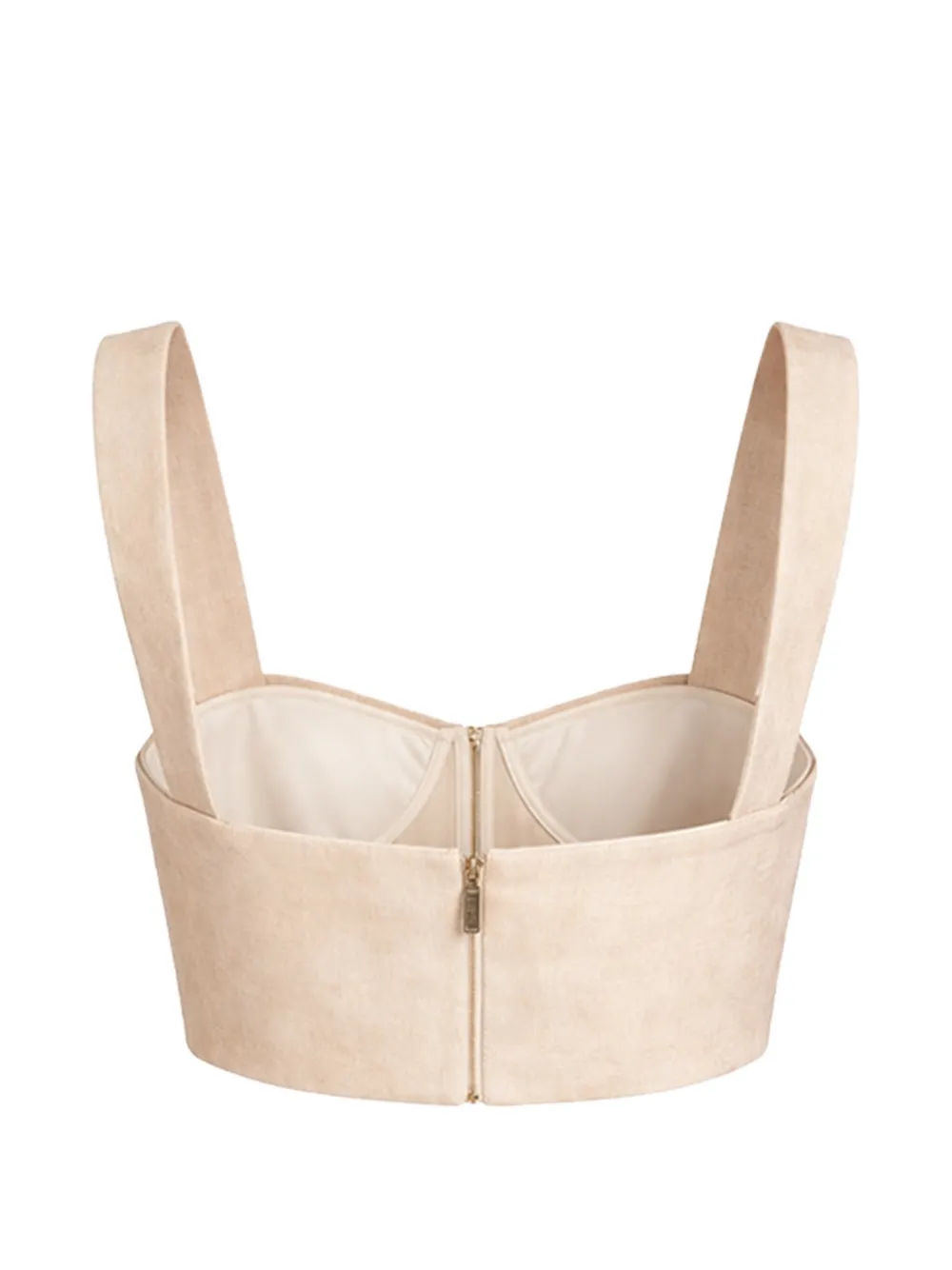 Elie Saab Linnen cropped top met print Beige