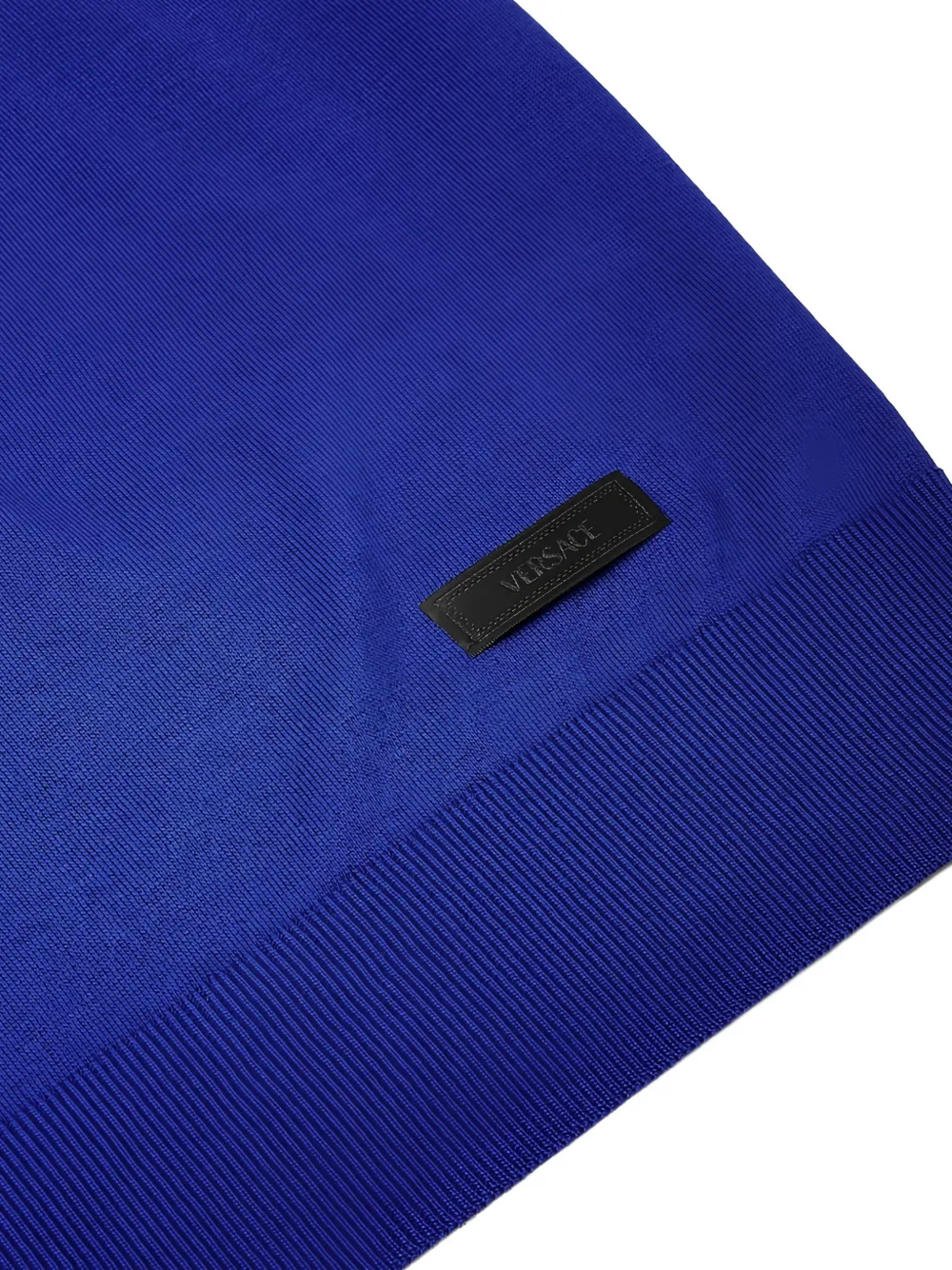 Versace Gebreid poloshirt met katoenen zijde Blauw