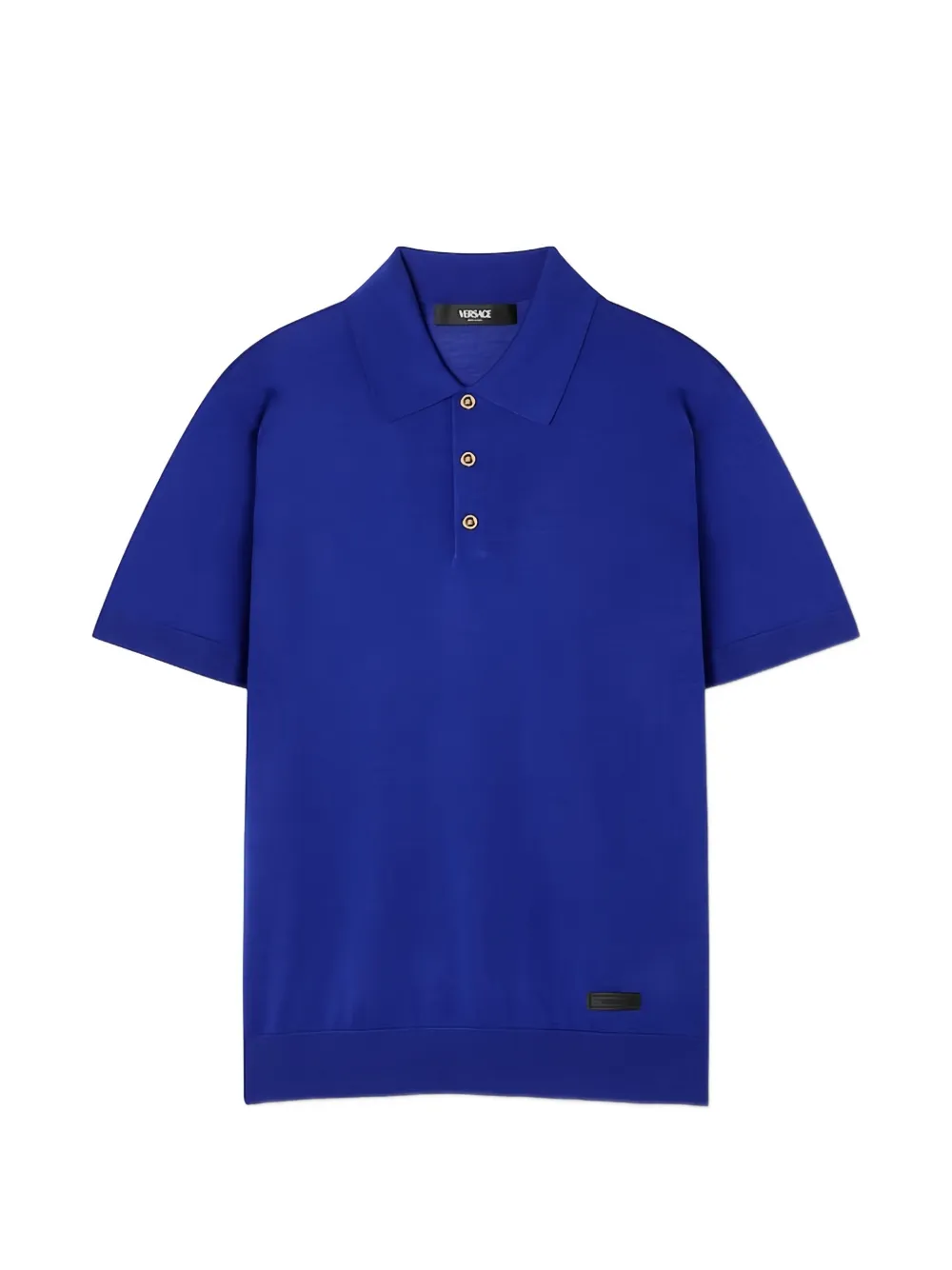 Versace fine-knit polo shirt - Blu