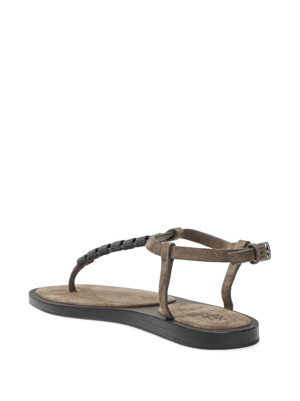 Brunello Cucinelli Sandalen met kralenbandje Bruin