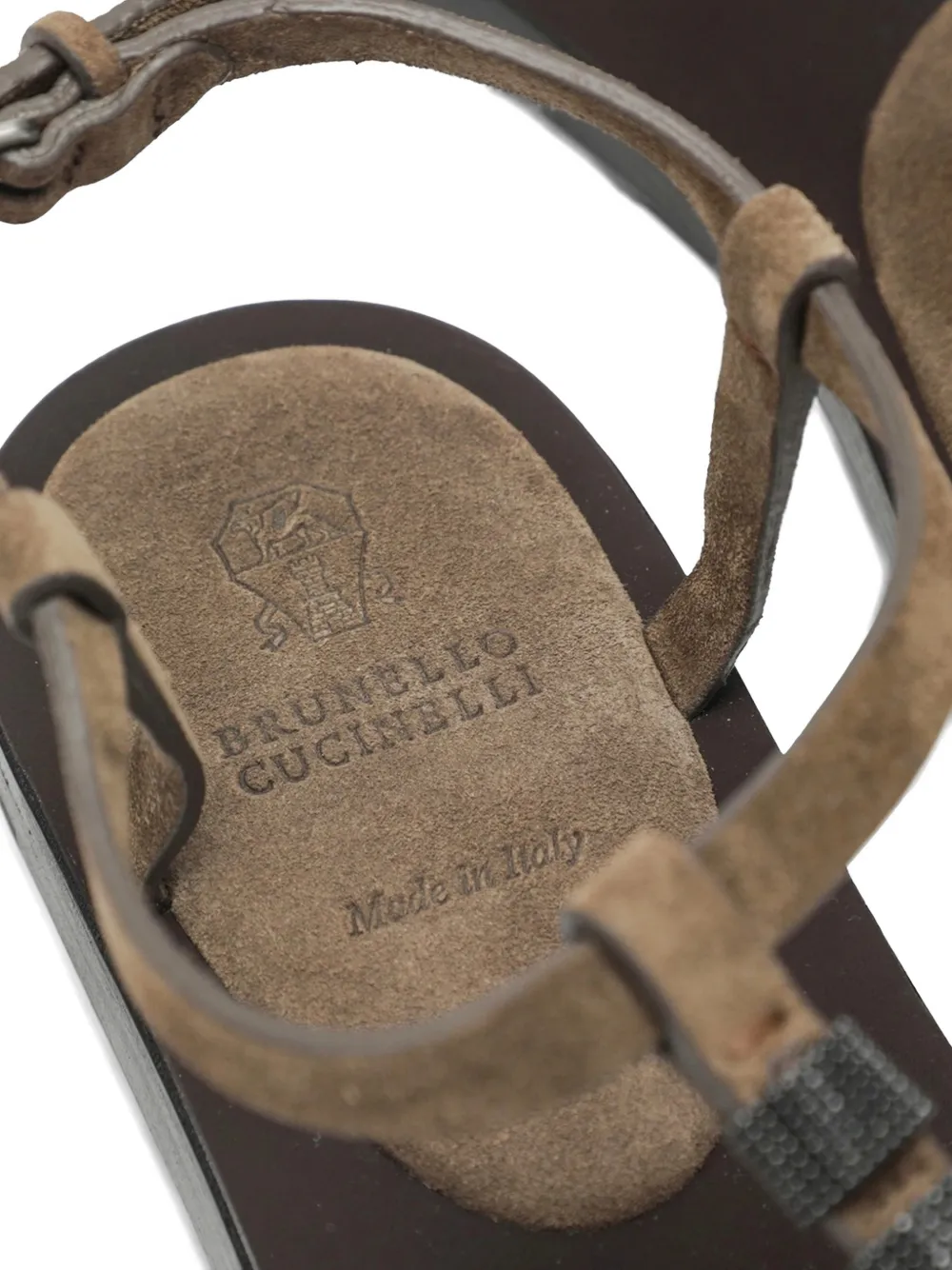 Brunello Cucinelli Sandalen met kralenbandje Bruin