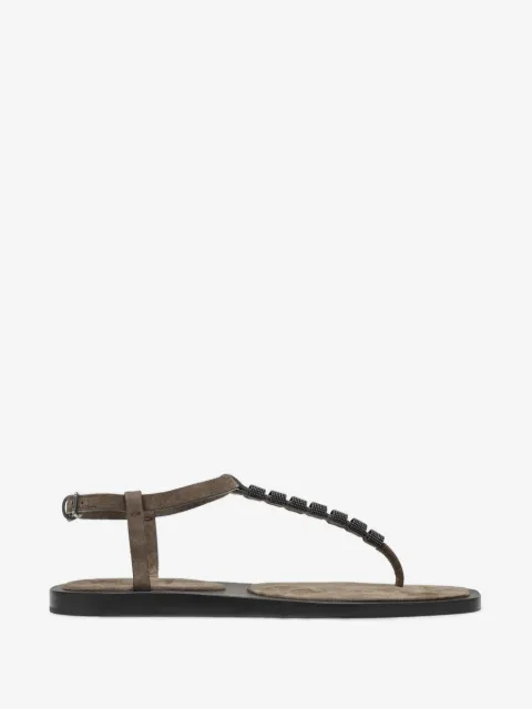 Brunello Cucinelli beaded-strap sandals