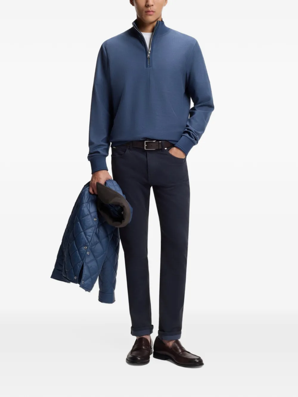 BOSS Delaware slim-fit jeans van stretch denim Blauw