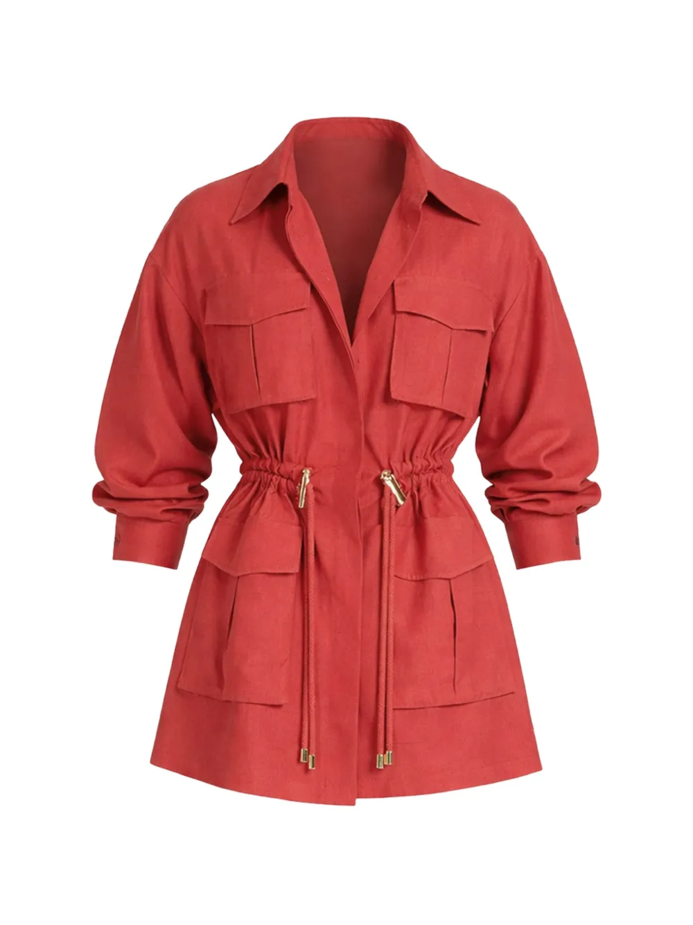 Elie Saab drawstring silk shirt - Rosso