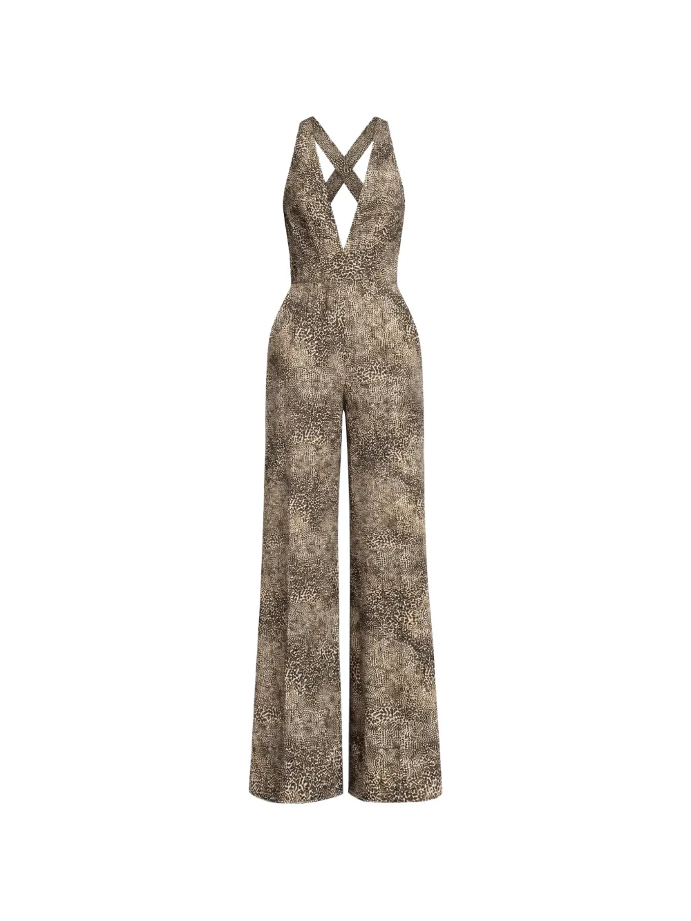 Elie Saab animal-print cross-back jumpsuit - Toni neutri