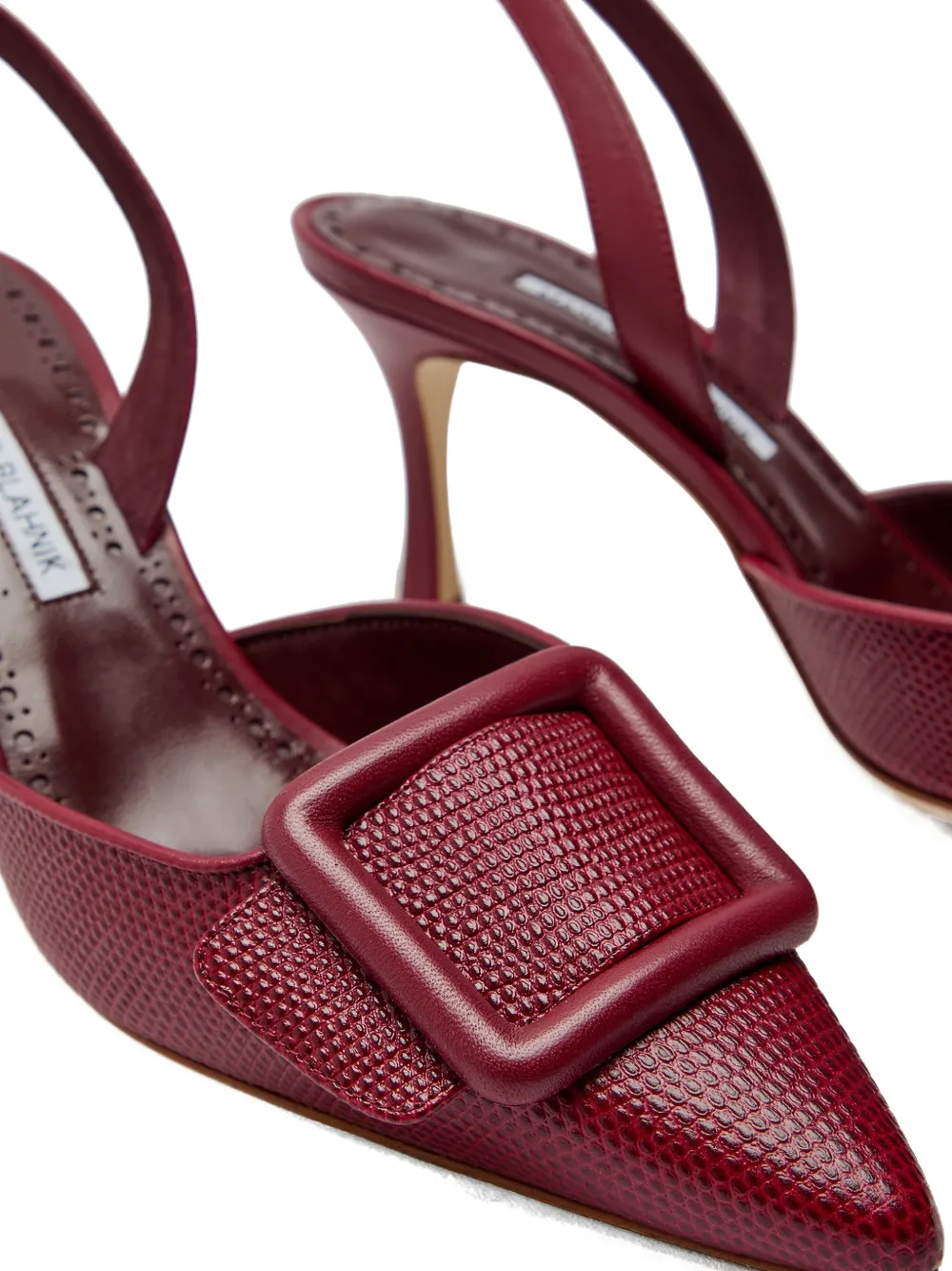 Manolo Blahnik Mayslibi buckle-detail heeled pumps Rood