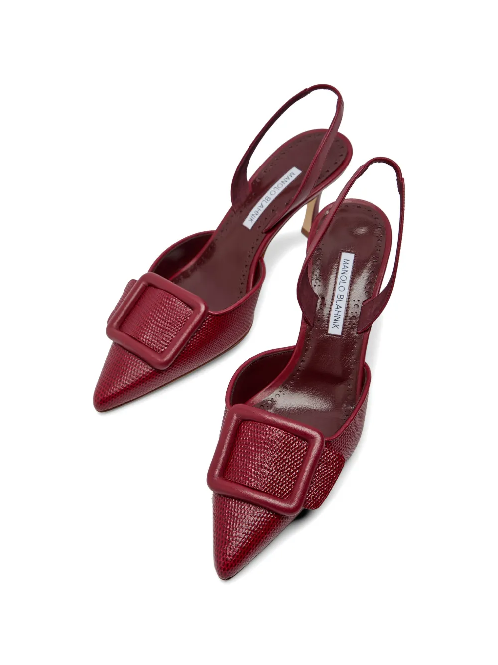 Manolo Blahnik Mayslibi buckle-detail heeled pumps Rood