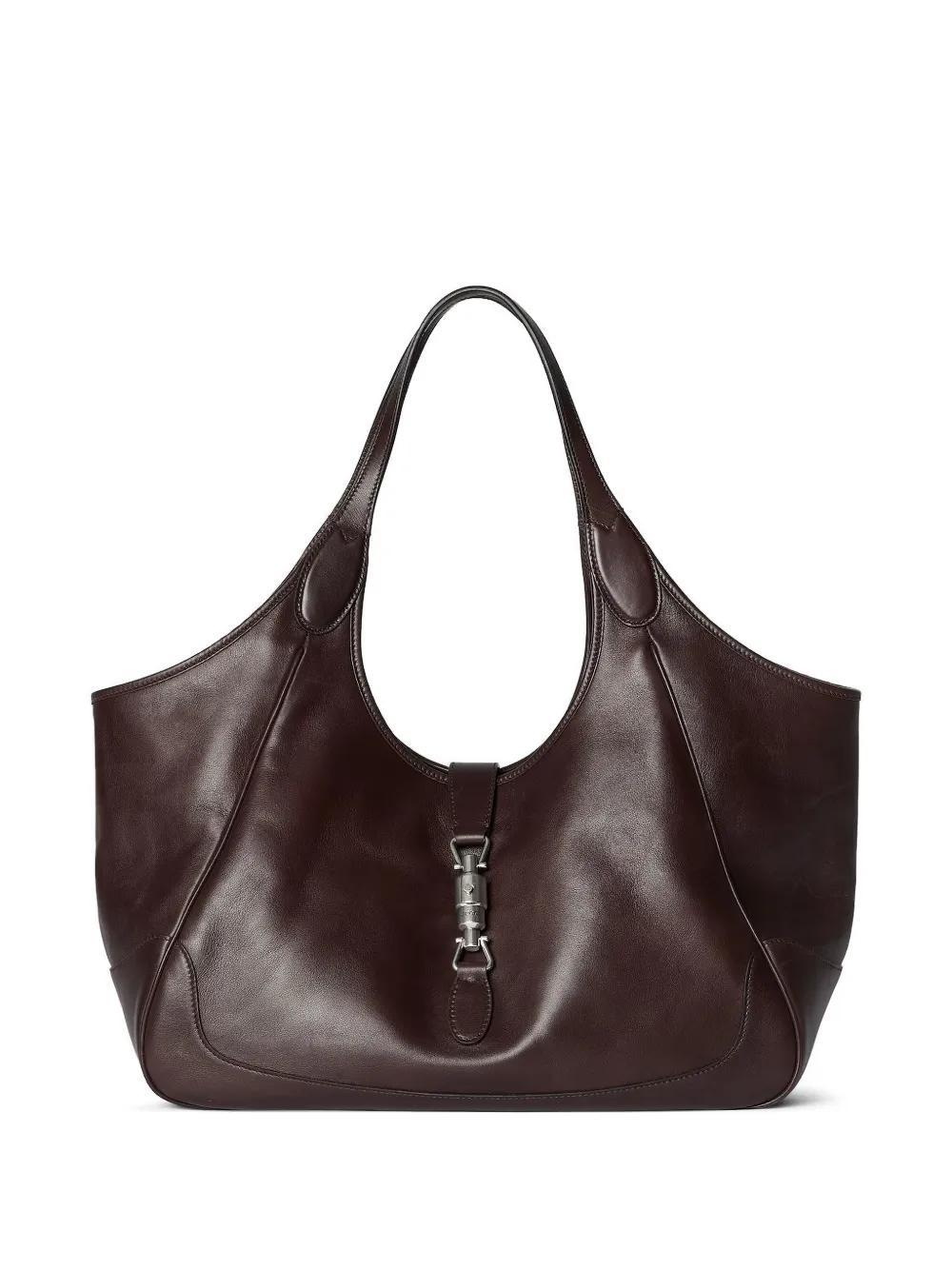 Gucci Mittelgroßer Mercato Tote Bag mit Kolbenverschluss - Braun
