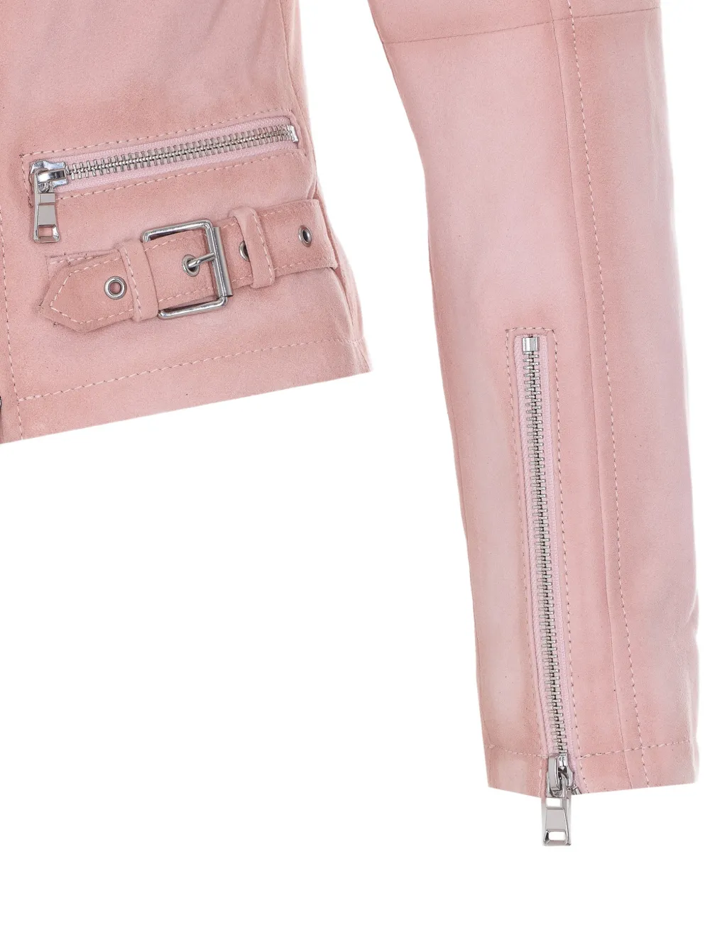  Bully Zip Suede Jacket - Pink 