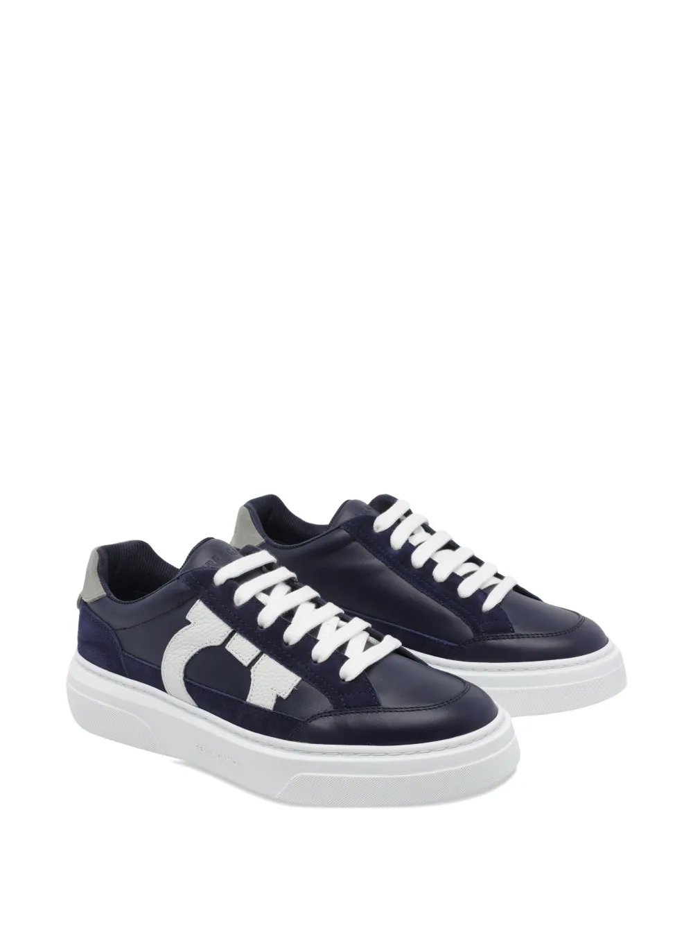 Ferragamo Gancini sneakers met ronde neus Blauw