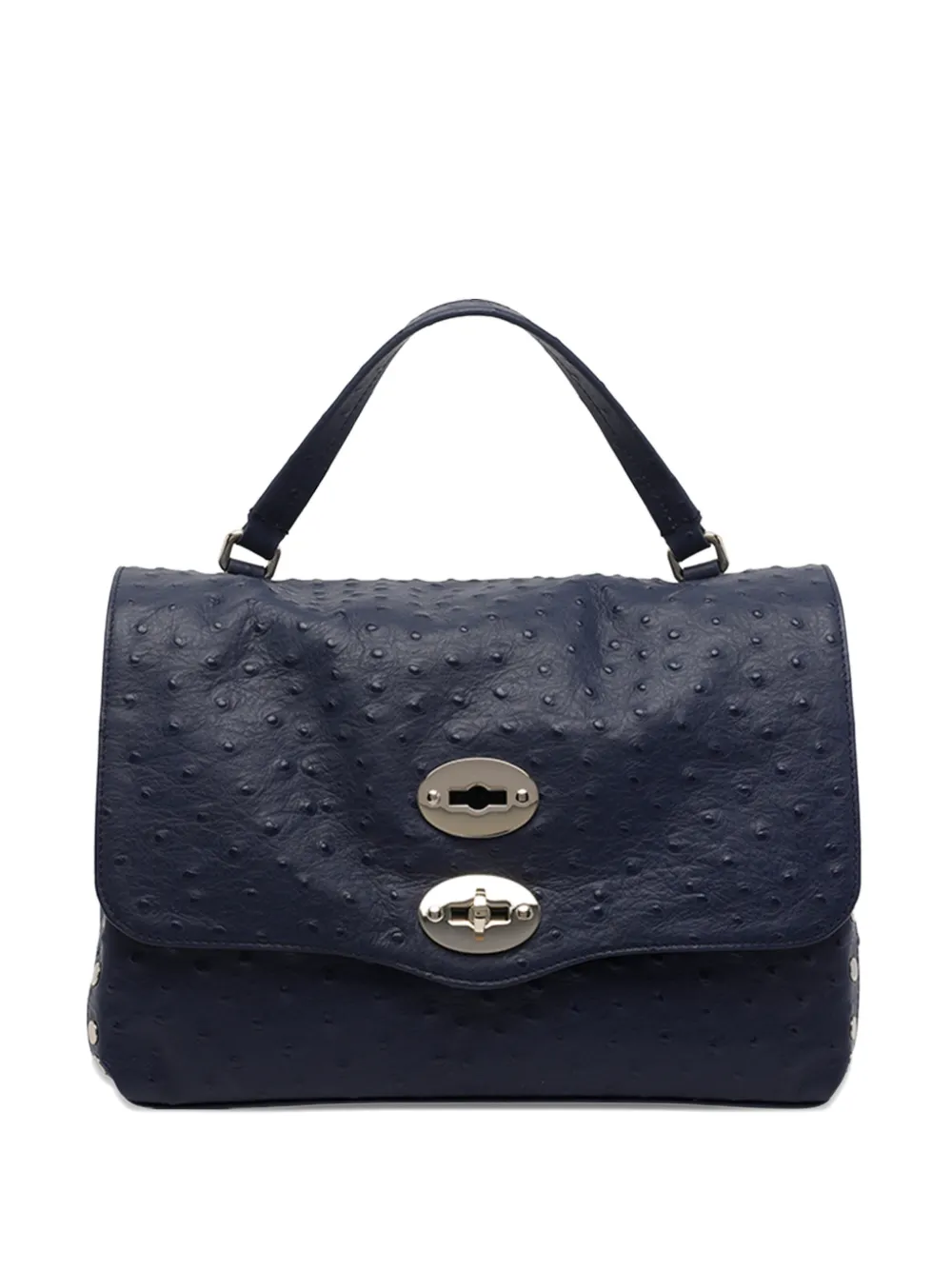 Zanellato Postina Cactus turn-lock leather tote bag - Blu