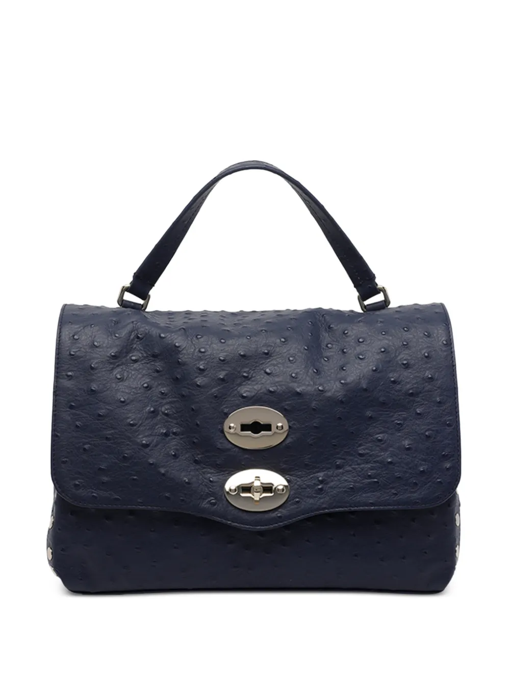 Zanellato Postina Cactus turn-lock leather tote bag - Blu