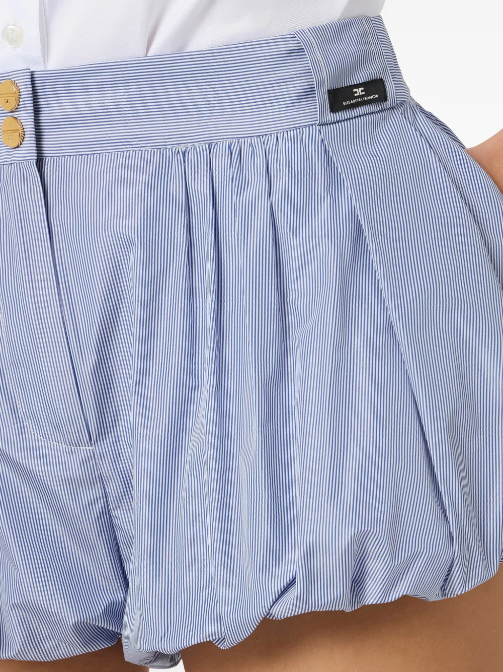 Elisabetta Franchi Gestreepte shorts met knopen Blauw