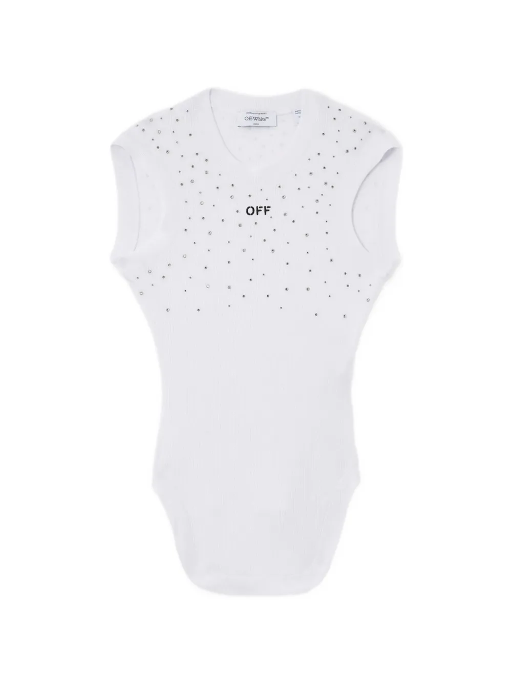 Off-White Top con decorazione x Swarovski - Bianco