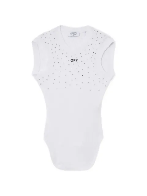 Off-White  x Swarovski haut côtelé orné de cristaux 