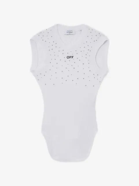 Off-White  x Swarovski embellished ribbed top