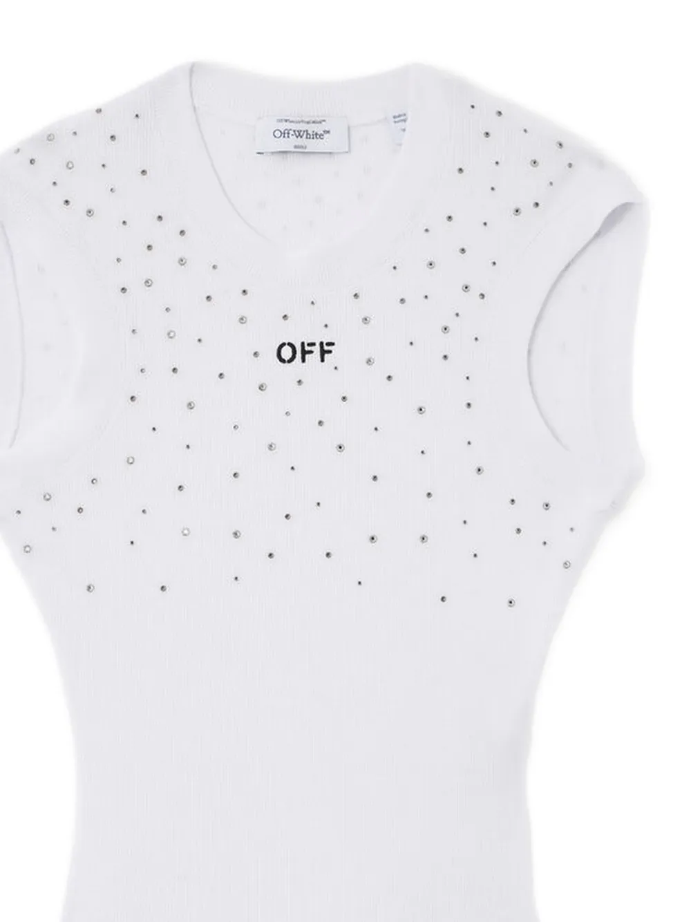  Off-white X Swarovski Embellished Ribbed Top 