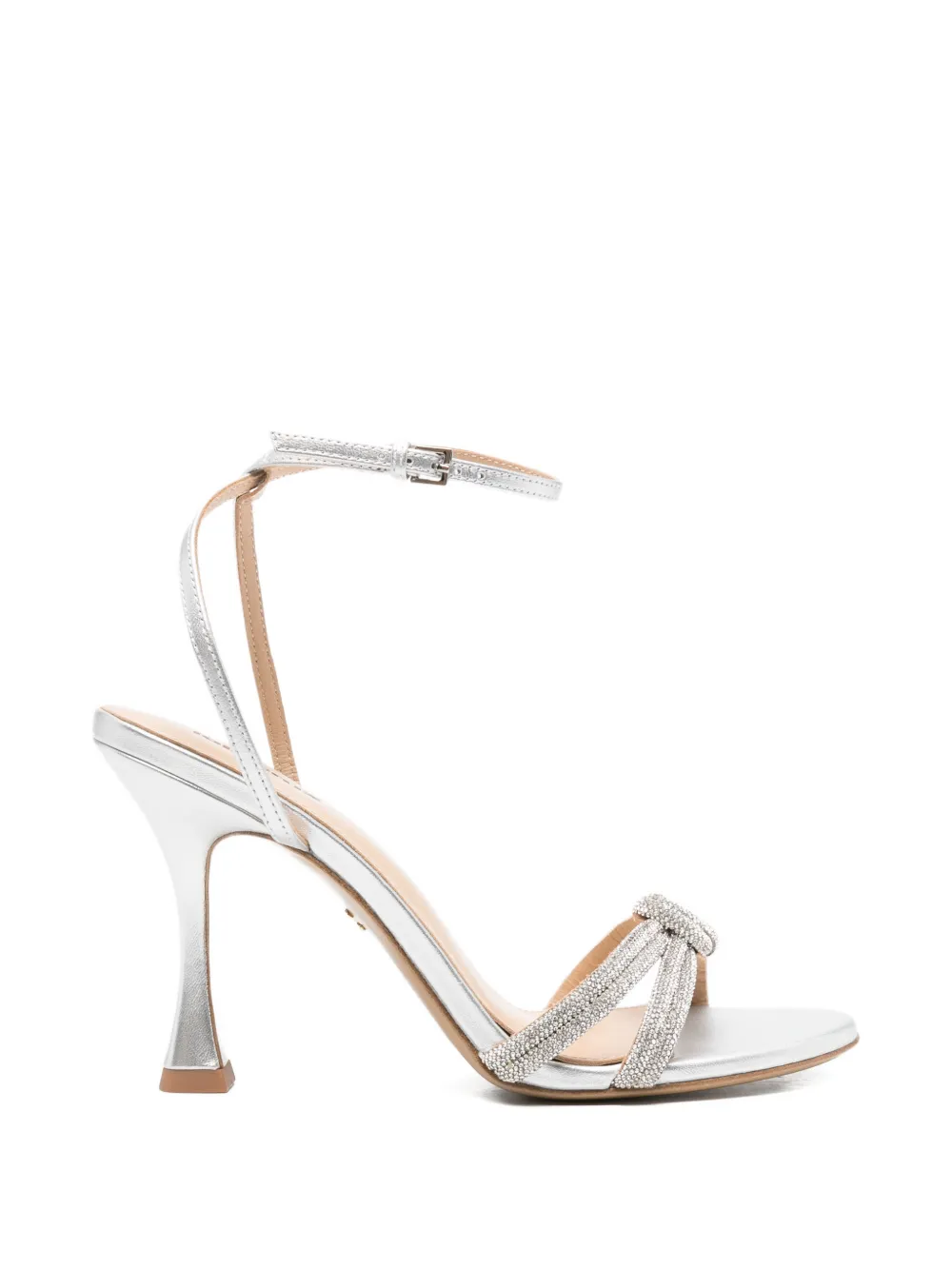 Lola Cruz knotted strap sandals - Argento
