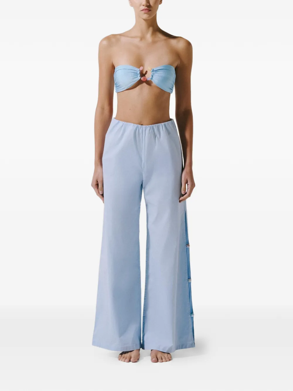 Baobab Wayra palazzo broek met elastische tailleband Blauw