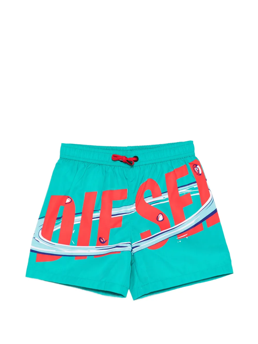 Diesel Kids logo printed swim short - Verde
