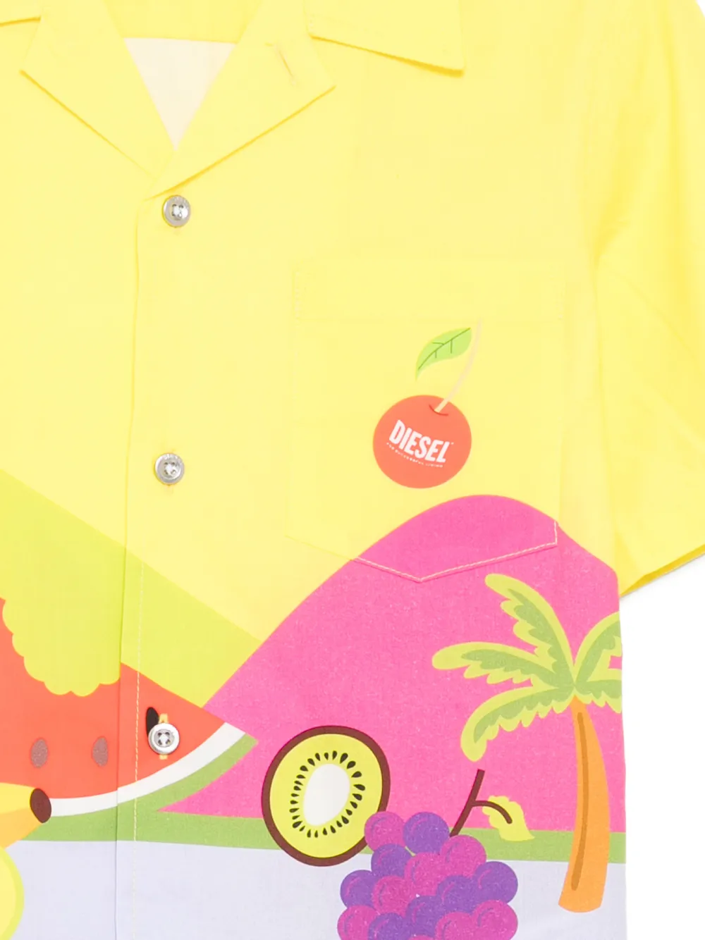 Diesel Kids Shirt met print Geel