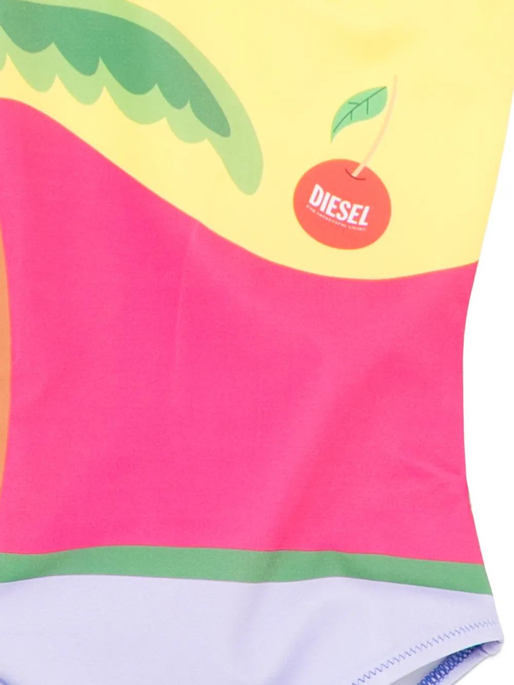 Diesel Kids Badpak met palmboomprint Geel