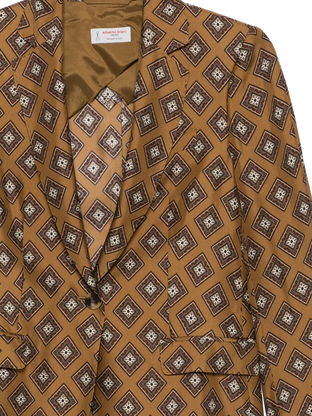  Alberto Biani Patterned Pocket Blazer - Brown 