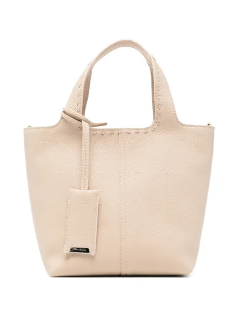Santoni top-handle leather tote bag