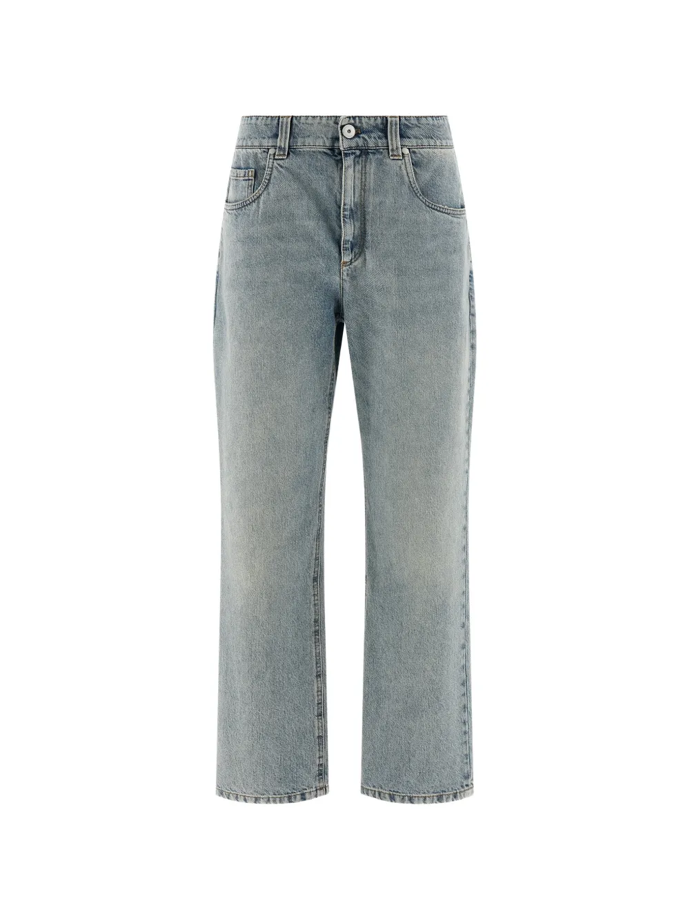 Brunello Cucinelli high-waist cotton jeans - Blu