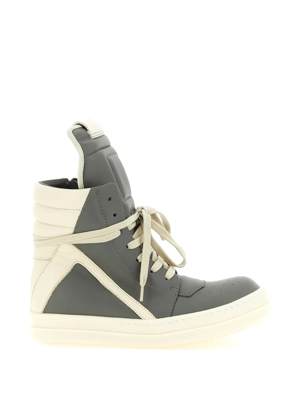 Rick Owens Geobasket lace-up leather sneakers - Grigio