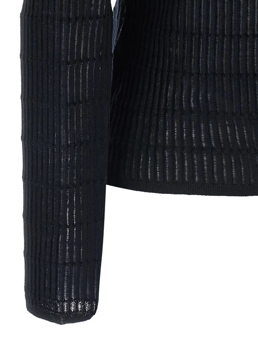 Max Mara Geribbelde trui met boothals Zwart