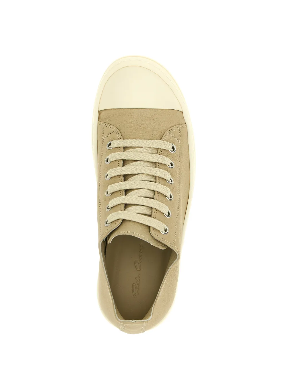 Rick Owens Sneakers met veters en neus Beige
