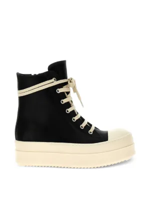 Rick Owens Leather Sneakers | Black | FARFETCH RO