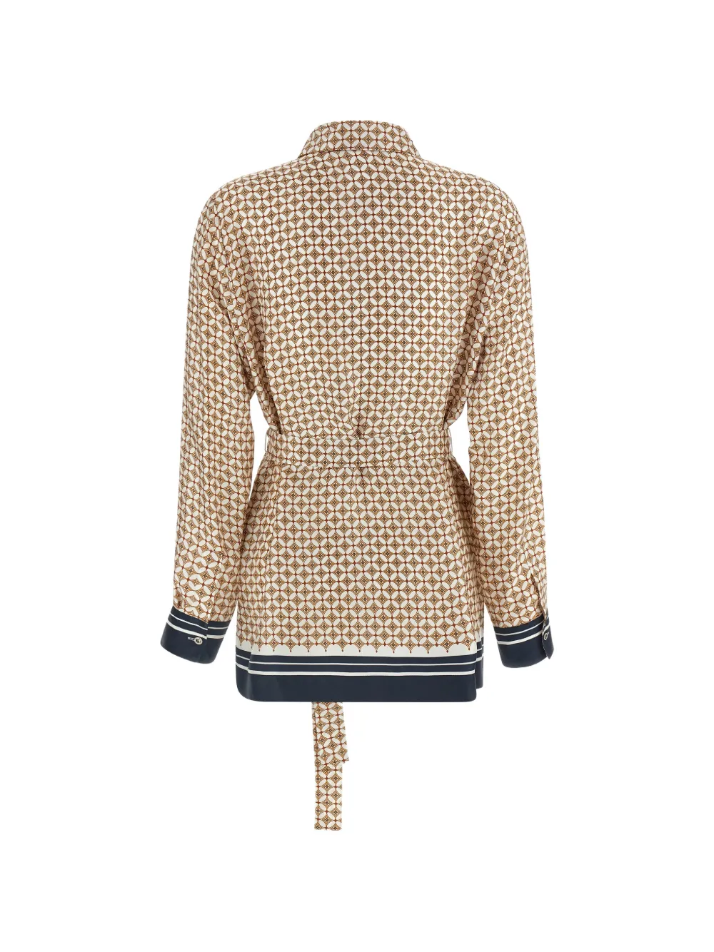 Max Mara Tenuta Print Belted Shirt - Neutrals 