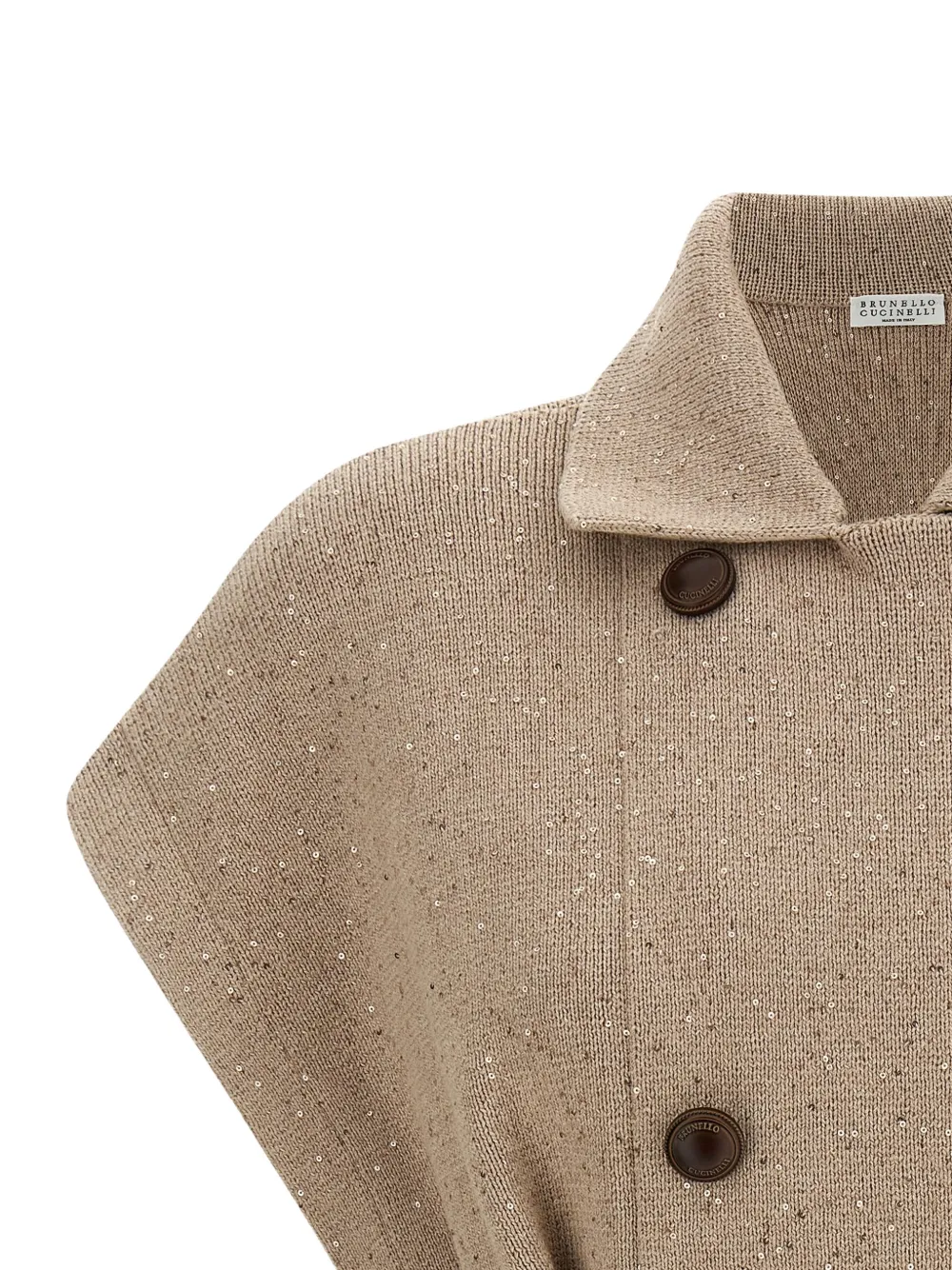 Brunello Cucinelli Sequin-application Double-breasted Coat - Neutrals 