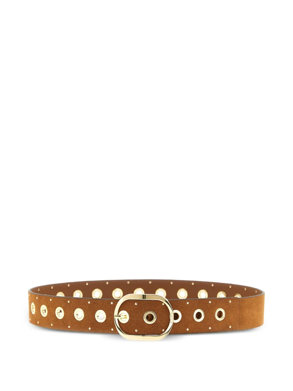 PINKO studded cut-out leather belt - Marrone
