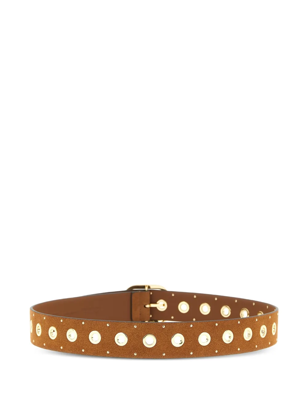  Pinko Studded Cut-out Leather Belt - Brown 