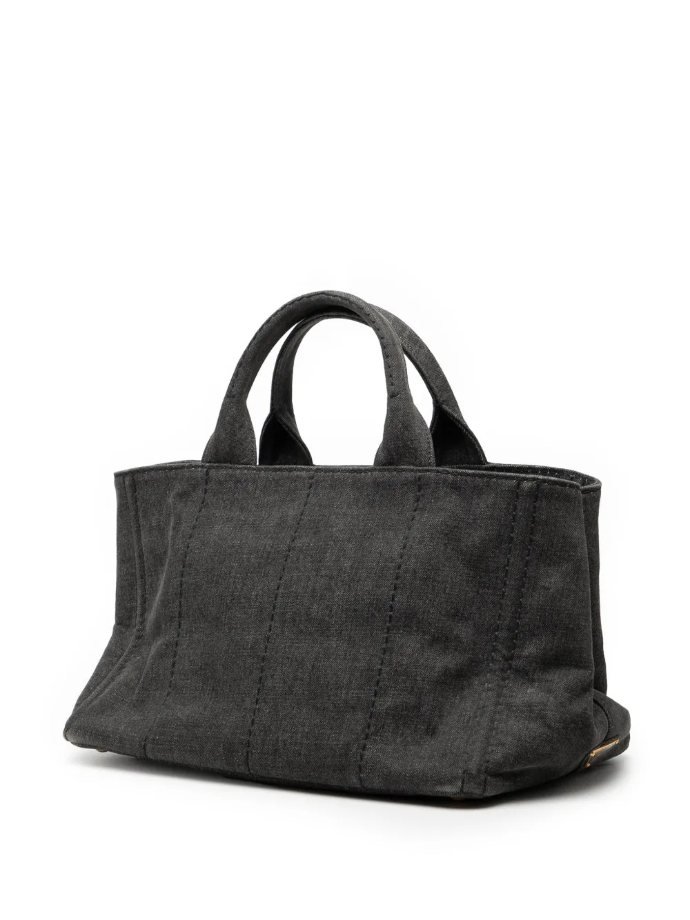  Prada Pre-owned 2013-2025 Denim Canapa Logo Satchel - Grey 
