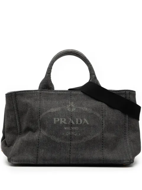 Prada Pre-Owned 2013-2025 Denim Canapa Logo satchel