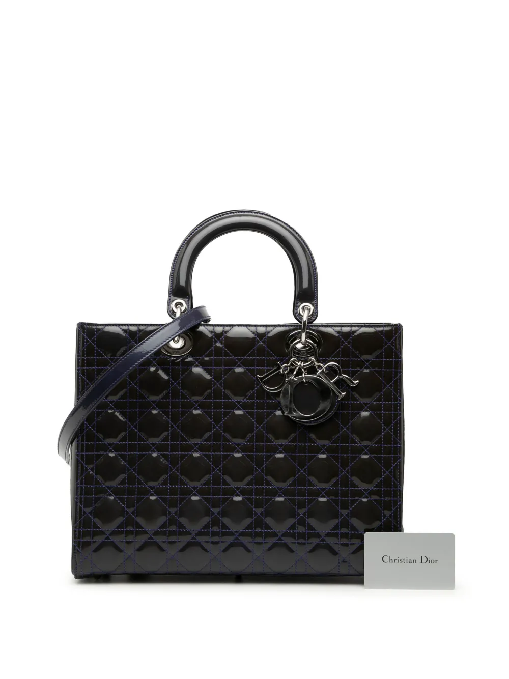 2015 Large Patent Cannage Lady Dior Satchel
