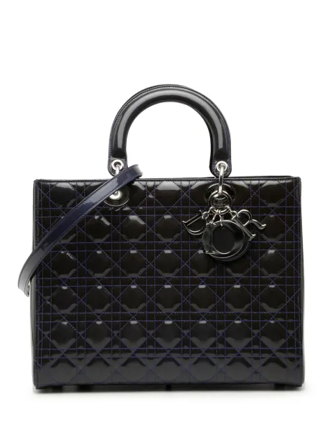 Christian Dior Pre-Owned 2015 Large Patent Cannage Lady Dior satchel