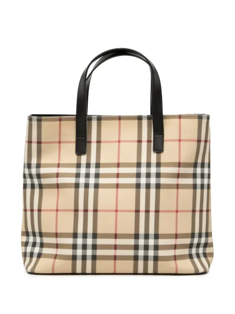 Burberry Pre-Owned house-ternet tote i belagt kanvas fra 2000-2017