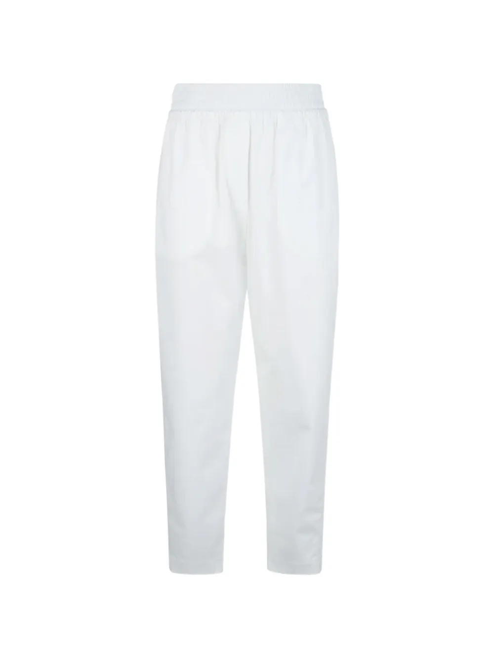 Eleventy elastic-waistband cropped trousers - Bianco
