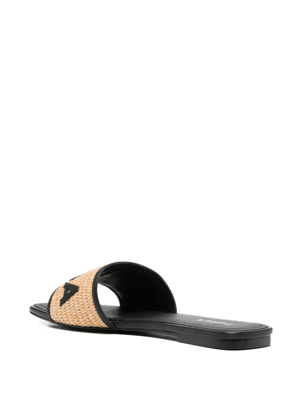 Furla logo-lettering flat sandals Beige