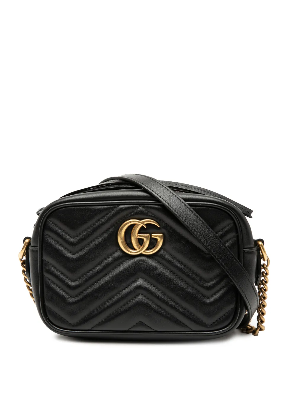 Gucci Pre-Owned 2016-2025 Mini GG Marmont Matelasse Leather crossbody bag - Nero