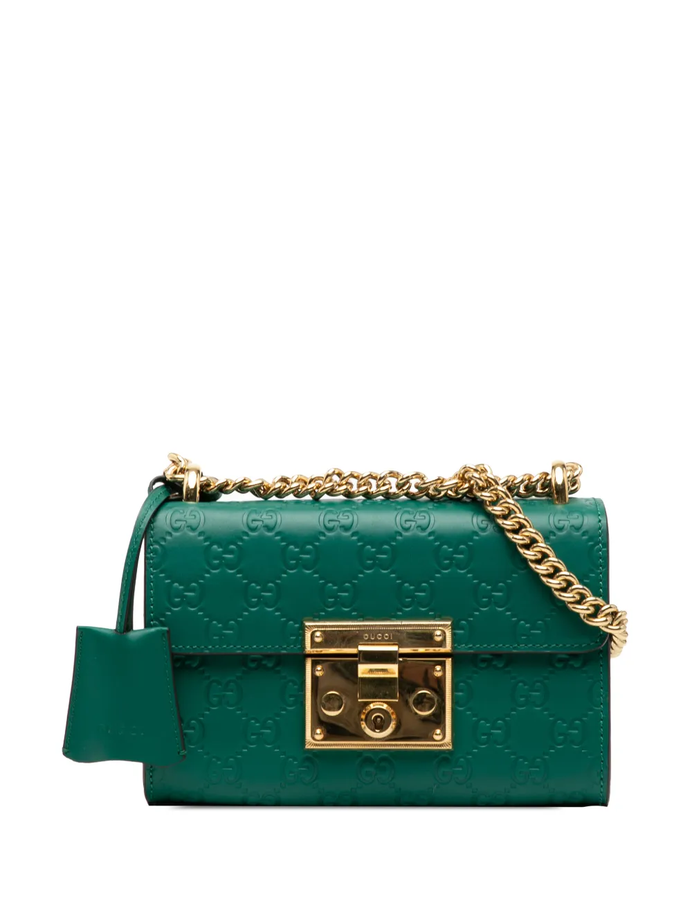 Gucci Pre-Owned 2016-2025 Small Guccissima Padlock crossbody bag - Verde