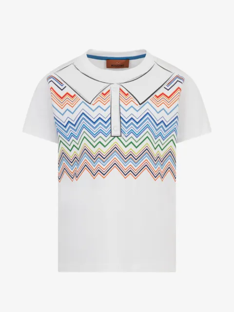 Missoni Kids Camiseta decote careca com estampa chevron