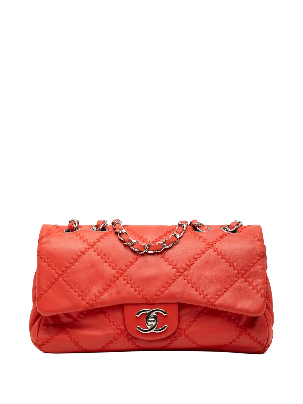 CHANEL Pre-Owned 2010-2011 Quilted Lambskin Ultimate Stitch Flap shoulder bag - Arancione