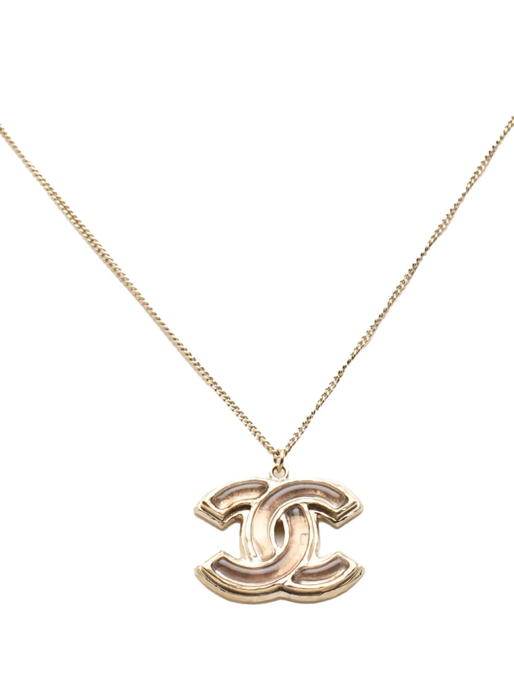 CHANEL Pre-Owned 2011 Gold Plated Gripoix CC Pendant Necklace costume necklace - Oro